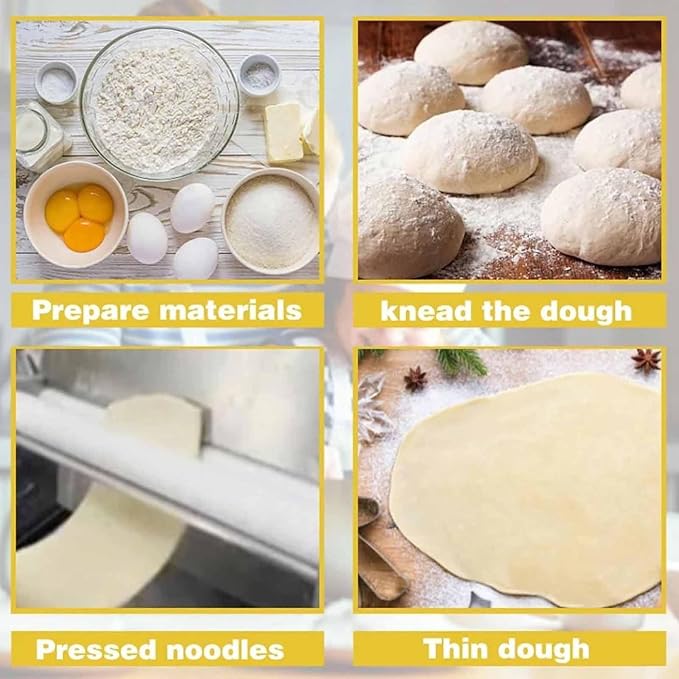 Stainless Steel Dough Machine,Folding Dough sheeter,Counter top Dough sheeter,Commercial Dough Roller sheeter,1–17.5mm/1–27mm, for Bakery Pizza, Croissants(Rs201)
