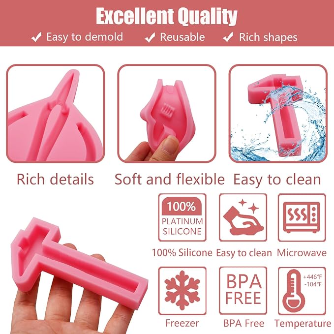 Hand Tools Chocolate Silicone Molds 4 Pcs, Large Scissor Hammer Wrenches Pliers Construction Tools Baking Fondant Molds for Cake Decoration Candy Cupcake Topper Cake Polymer Clay Crafts Epoxy Resin