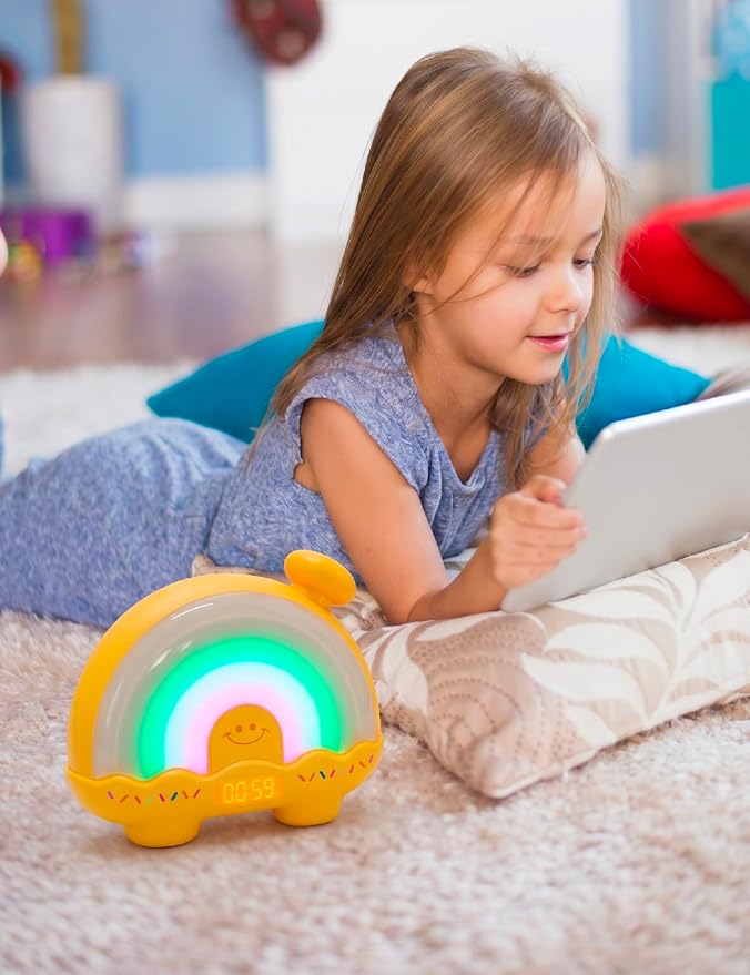 Timer Pal Rainbow Timer for Kids, Visual Timer for Kids with Night Light, Color-Changing Magnetic Visual Timer for Classroom/Calming Corner/Home (Yellow)