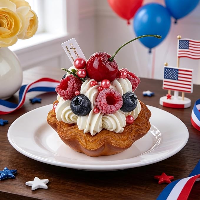 Red White and Blue Pearl Sprinkles for Baking Edible, 4th of July Sprinkles, Patriotic Sprinkles with 4 Sizes Sugar 130g/4.6oz, Cupcake, Ice Cream, Donuts, Macaron Toppings Supplies (2mm, 4mm, 7mm, 1cm)