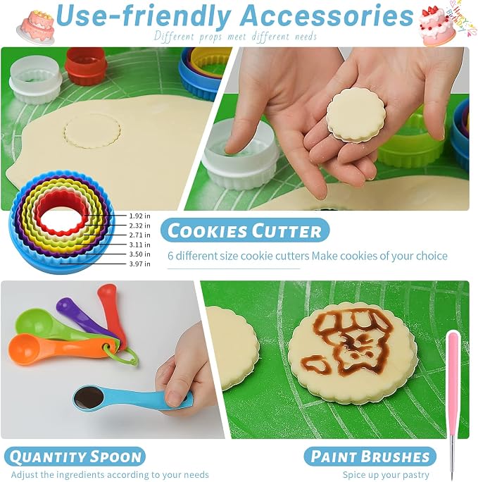 300 PCS Cake Decorating Kit, Cake Decoration Supplies, Baking Accessories Tools Set, Cake Turntable Stand Frosting Piping Bags Icing Tips Nozzles Spatulas Smoothers Cookie Cutters Cupcake Muffin Cups