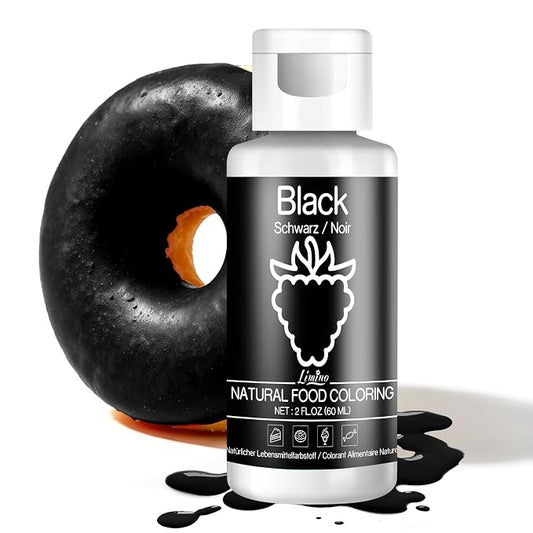 Natural Food Coloring - 2 fl.oz Plant-Based Liquid Food Coloring, Artificial Dye Free, All Nature Food Dye for Baking, Cake Decorating and Fondant, Organic Food Color for Icing, Frosting (Black)