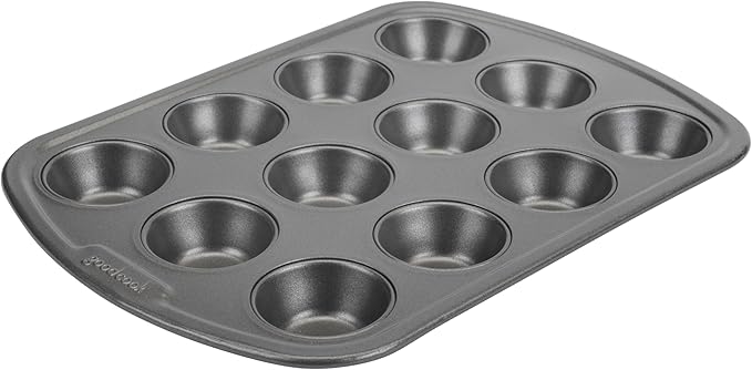GoodCook Everyday Nonstick Steel Mini Muffin Pan , 12 cup, Gray