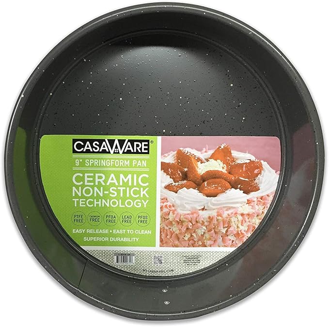 casaWare 9-inch Springform Pan Ceramic Coated NonStick (Silver Granite)