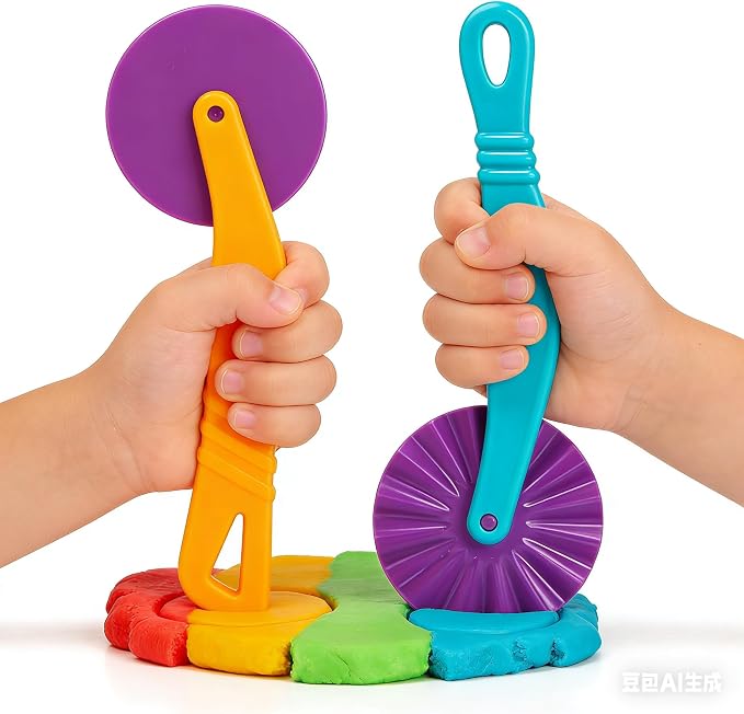 14Pcs Dough Tools Play for Kids-Dough Accessories Dinosaur Rolling Pins Cutters Roller, Party Favors Toy for Ages 3+