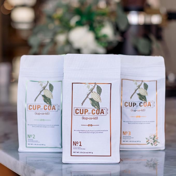 Cup of Coa No. 3 Sensuously Navel | Gourmet Dark Chocolate & Orange Hot Cocoa Mix | Just Add Water | Rich, Silky Smooth & Creamy | Luxury Hot Chocolate | Made in USA (2 Pound Bag)