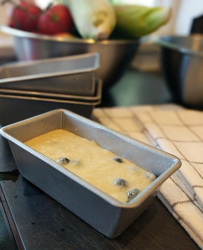 USA Pan Bakeware Nonstick Mini Loaf Pan, Set of 4, Aluminized Steel (Pack of 6)