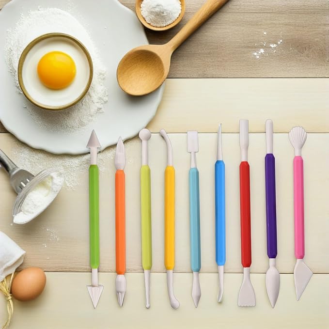 18pcs Fondant Sculpture Pen and Cake Shaping Tools Set, Food-safe Plastic, Double-ended Icing Decorating Kit for Fondant Cake and Cookie Modeling, Baking Accessories for Home