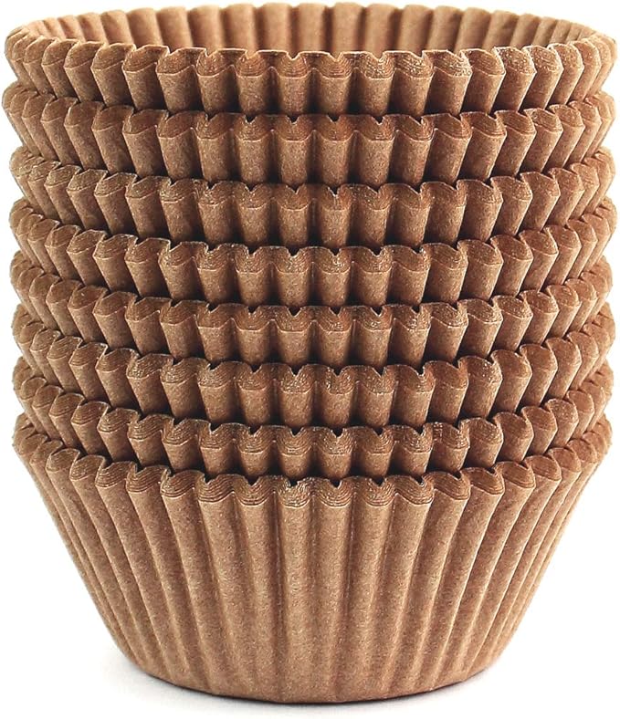 Standard Size Baking Cups Food-Grade Greaseproof Paper Cupcake Liners 200 Pcs (Natural)