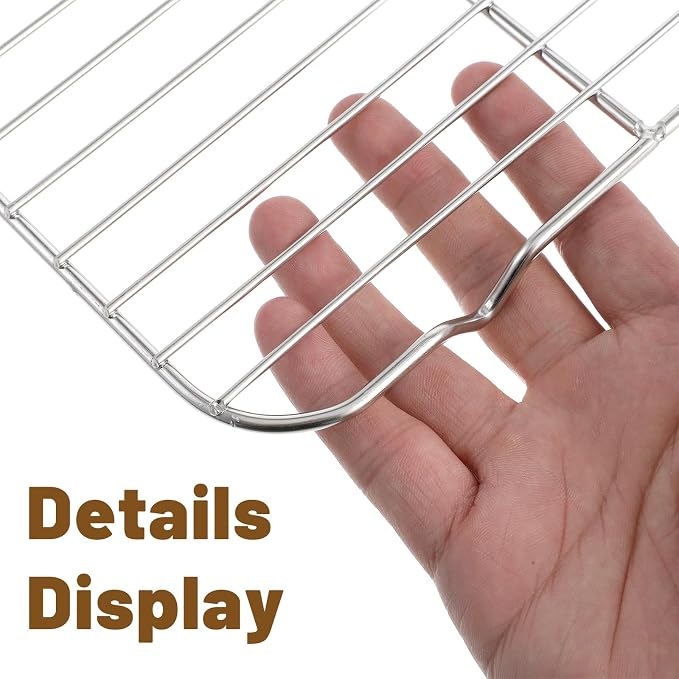Stainless Steel Cooling Rack for Baking and Cooking, Wire Cooling Rack for Oven Roasting Grilling Drying, Heavy Duty Smooth Edge Easy Clean, Silver 5.3 x 8.46 Inch