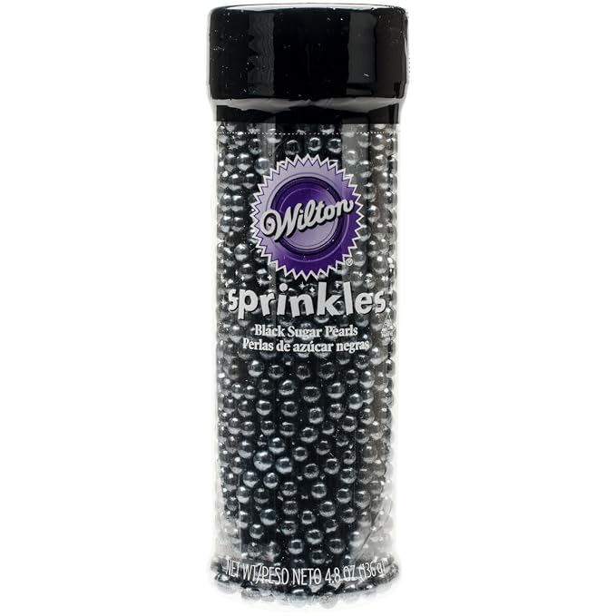 Wilton Decorating Sugar Pearls, 4.80 oz., Black