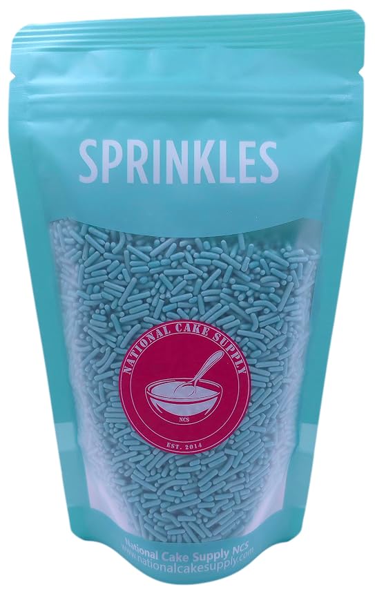 NCS Light Teal Jimmies Edible Sprinkles – Cupcake, Cake & Cookie Decorations, 7 oz