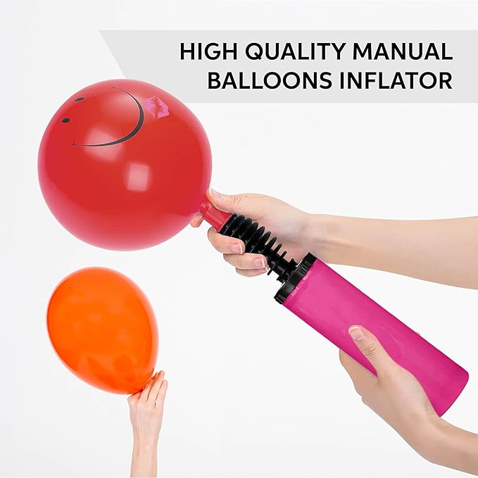 Balloon Pump, Inflator for Balloons, Toy Blower, Foil and Confetti Professional Pumper, Dual Action Hand Air Pump for Balloons.