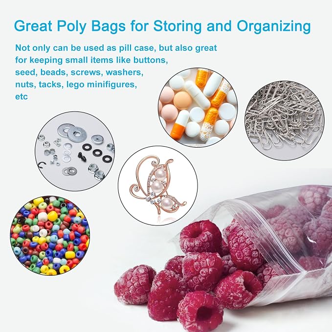 4''x 6'', (Pack of 100) 2 mil Thick Clear Plastic Reclosable Zip Poly Bags with Resealable Lock Seal Zipper for Photo, Jewelry, Bakery, Treats, Travel, Storage, Packaging & Shipping