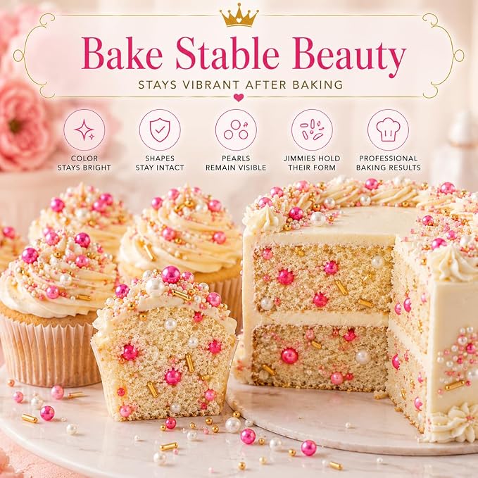 Confect Fusion Mashup Sprinkles – Pink & White Pearl Sprinkle Mix for Cake & Cupcake Decorating – Edible Baking Topping Balls - Vegan, Gluten-Free, Nut-Free, Soy-Free, Dairy-Free, Palm Oil-Free – 4.2 Oz