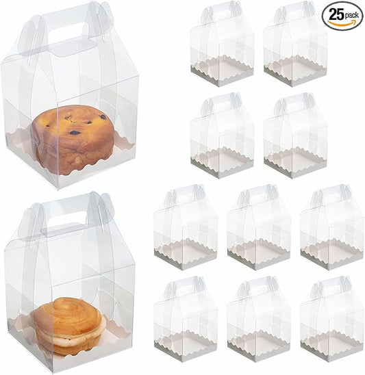25-Pack Individual Cupcake Containers with Handles, Food-Grade PET Single Cupcake Boxes | 4x4x6 Inch Clear Gable Boxes for Bakery, Party Favors & Retail15