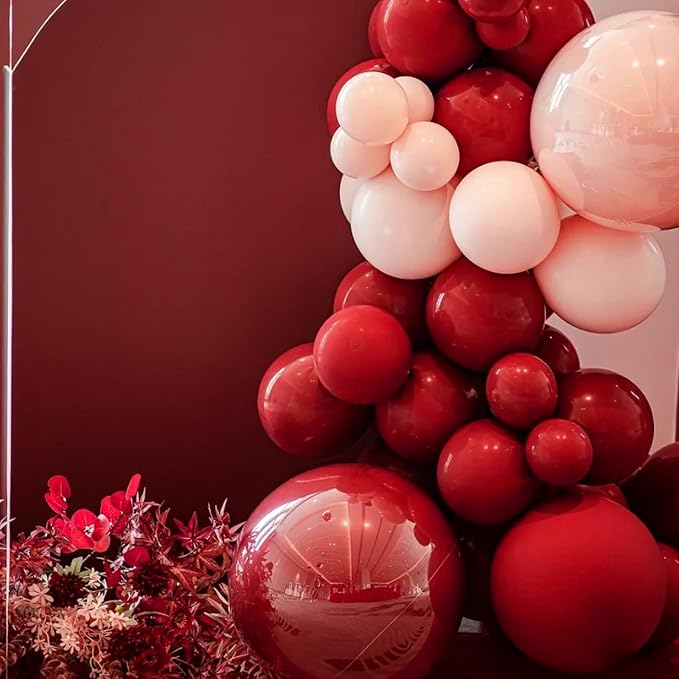 Voircoloria 105pcs Ruby Balloons 12inch Party Latex Balloons for Boys Girls Birthday Baby Shower Gender Reveal Wedding Sunflower Party Decorations