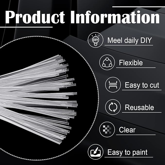 Zopeal 200 Pcs Acrylic Lollipop Sticks Clear Cake Pops Rods Cake Topper Candy Cupcake Treat Stick for Wedding Chocolate Cookie Dessert Handmade DIY Crafts Party Decor Gardening(10 x 0.12 Inches,Clear)