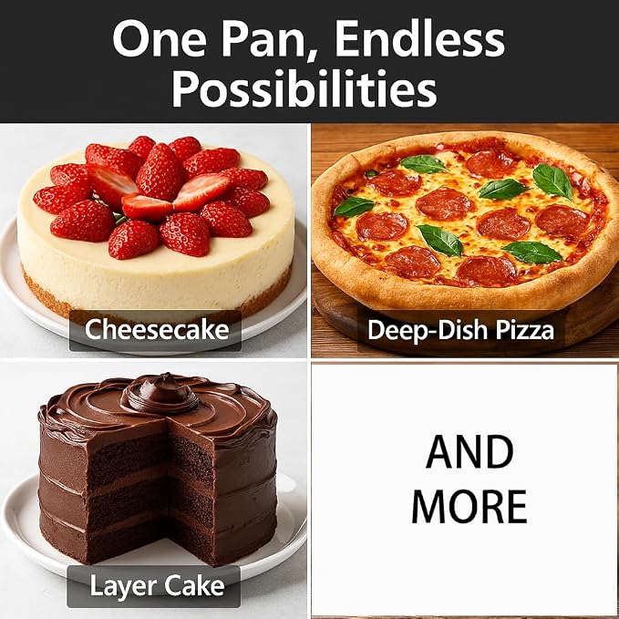 9" 10" Springform Pan with Removable Bottom,304 Stainless Steel, Uncoated & Non-stick Round Spring Form Cake Mold Cheesecake Pan for Baking
