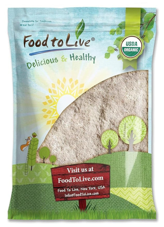 Food to Live Organic Barley Flour, 5 Pounds – Non-GMO, Stone Ground from Whole Hulled Barley, Fine, Kosher, Vegan, Bulk. Rich in Fiber. Perfect for Flour Blends. Great for Baking. Product of the USA.