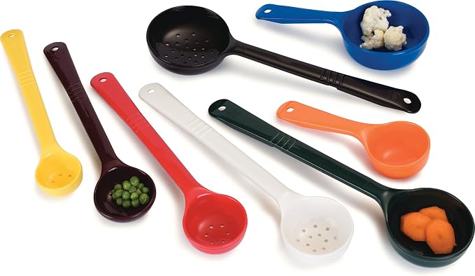 Carlisle FoodService Products Measure Miser Solid Measuring Spoon with Short Handle, 1.5 Ounces, Brown (Pack of 2)