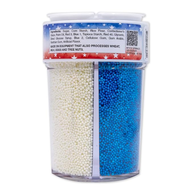 Mystic Sprinkles 4 Cell Sprinkle Assortments (Patriotic Pride Nonpareil, Midi)