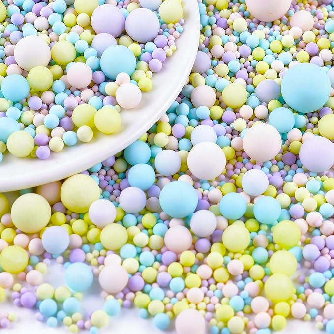 Pastel Pearl Sprinkles for Cake Decorating, 130g/4.6oz Edible Pearl Sprinkles, Baking Cupcakes, Donuts, Macarons Toppings