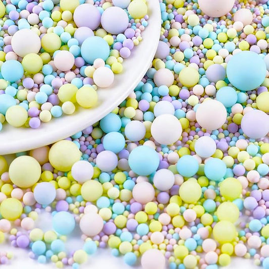 Pastel Pearl Sprinkles for Cake Decorating, 130g/4.6oz Edible Pearl Sprinkles, Baking Cupcakes, Donuts, Macarons Toppings