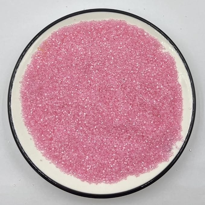 Senchanting Pink Sanding Sugar Sprinkles, Edible Crystal Pink Sanding Candy Sugar for Cake Decorating Wedding Party Baking Cupcake Cookie Ice Cream Decoration Supplies 90g/3.2oz