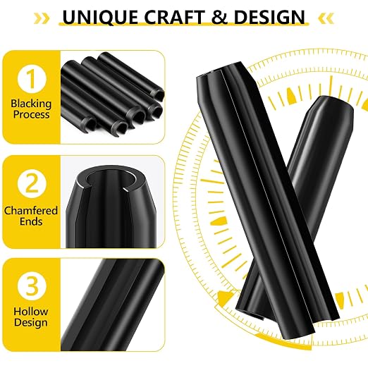 274Pcs Roll Pins Assortment, 65Mn Steel Black Roll Pins - 1/4, 5/16, 11/80, 5/32, 1/5, 1/16, 2/25, 1/10, 1/8 for Home Automotive Repair