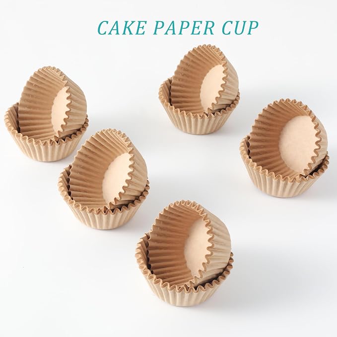 1000 Count Brown Paper cupcake Liners, Standard cupcake Liners for Baking, Natural, Food-grade Cupcake Wrapper, Greaseproof Parchment muffin Liners for Father‘s Day. (Brown, 1.4 Inch)