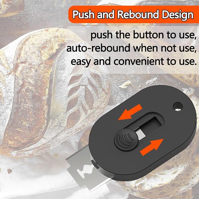 Extractable & Magnetic Bread Lame Dough Scoring Tool, Bread Scoring Knife, Professional Sourdough Scoring Tool for Bread Bakers, Bread Making Tools with 5 Razor Blades (Black)