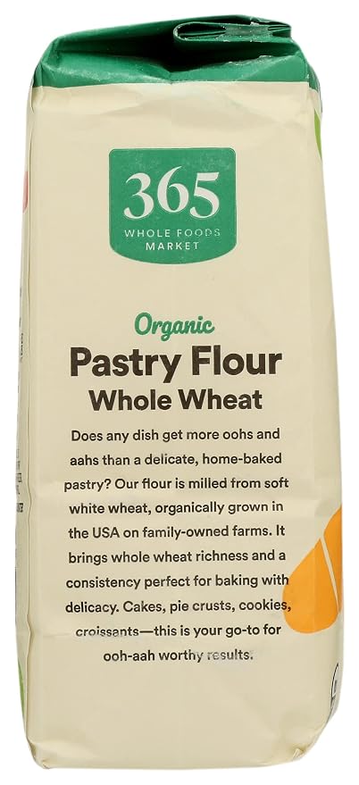 365 by Whole Foods Market, Flour 100 Percent Whole Wheat Pastry Organic, 32 Ounce (Pack of 2)