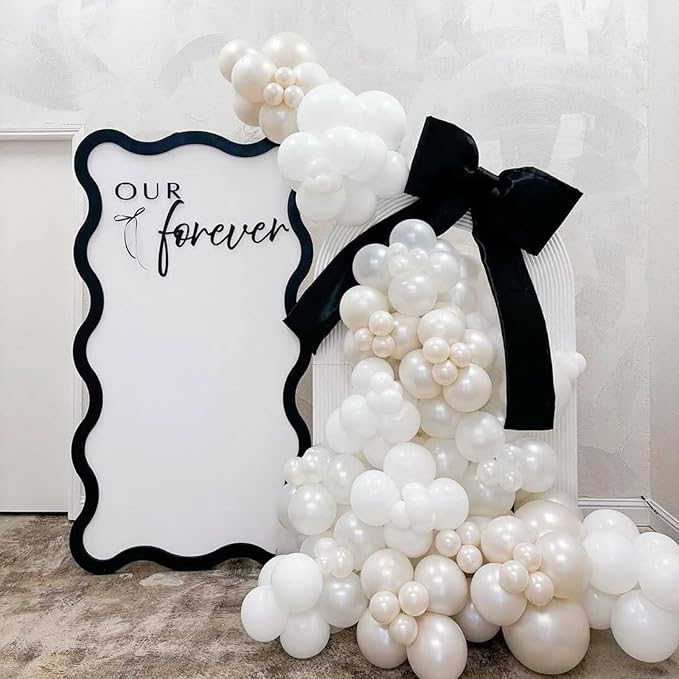 120pcs Pearl White Balloon Arch Kit, 18 12 10 5 inch Pearl White Balloons Different Sizes for Bridal Baby Shower Engagement Wedding Birthday Party Decorations