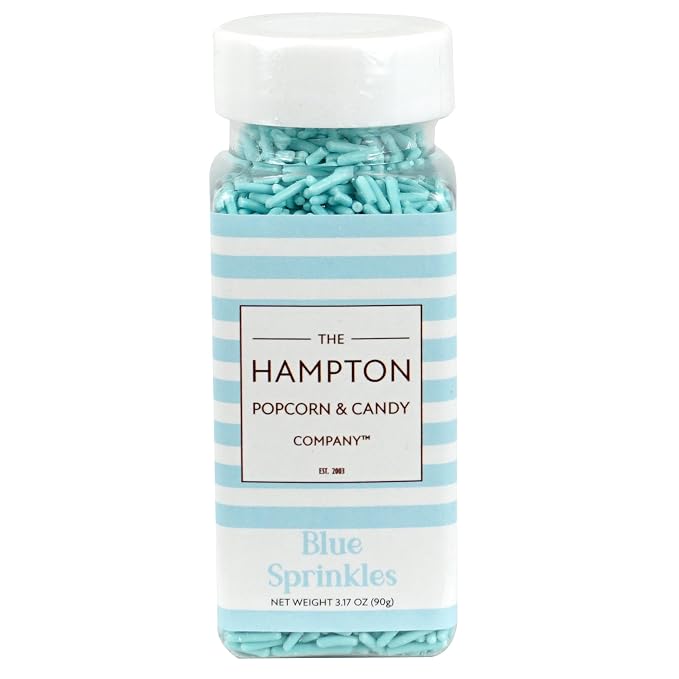 Blue Sprinkles Jimmies 3.17 oz, Sprinkles For Cake Decorating, Cake Sprinkles, Sprinkles For Baking, Ice Cream & More, The Hampton Candy Company