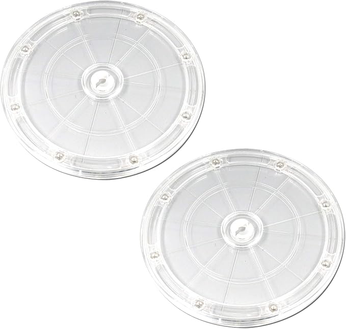 MY MIRONEY Heavy Duty Lazy Susan Turntable Organizer 7" Clear Acrylic Rotating Swivel Stand with Steel Ball Bearings for Spice Rack Cake Decorating TV Laptop Pack of 2