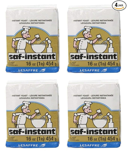 LeSaffre Saf-Instant Yeast, Gold, 1 Pound, 4 Pack