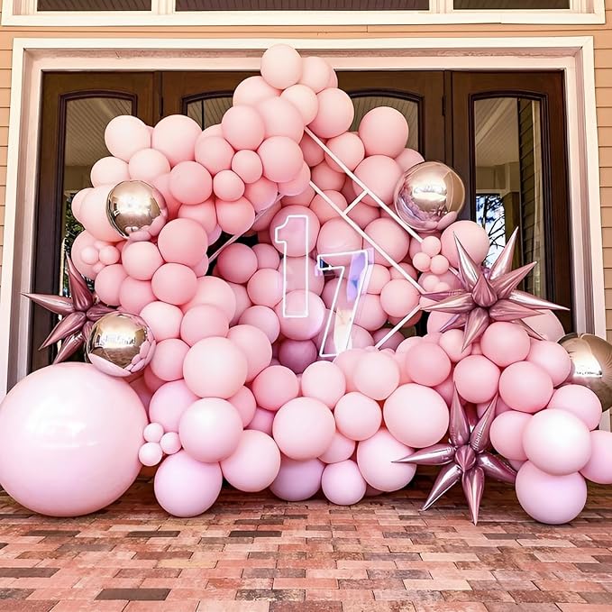 Voircoloria 110pcs Light Pink Balloons 12inch Pastel Pink Latex Party Balloons for Boys Girls Birthday Party, Baby Shower, Wedding, Gender Reveal, Baby Shower, Anniversary Party Decorations