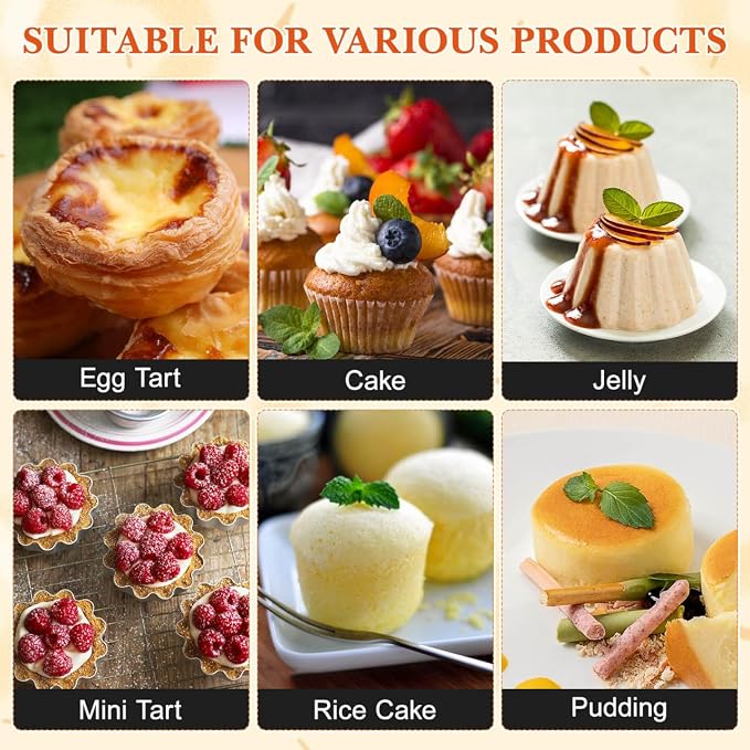 Hemoton 18Pcs Egg Tart Molds Stainless Steel Tart Molds for Baking Mini Shells Decorative Egg Baking Molds for Pies Cheesecakes Cupcakes Puddings Home Kitchen and Bakery Use