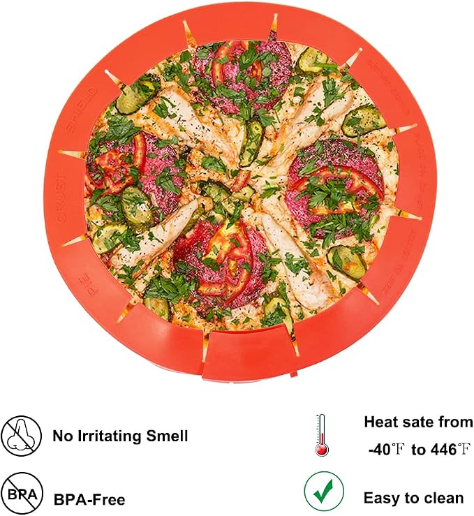 Adjustable Pie Crust Shield Protector Pie Edge Protector Tools Round Silicone Baking Cake Pizza Cover BPA-Free for Halloween Christmas Baking Fits 8-11.5 Inches Pie