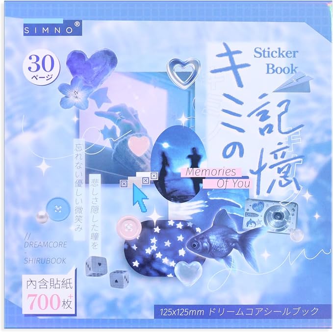Girl's Japanese Retro Sticker Book, Nostalgic Theme - 700+ Japanese dreamcore Style Glitter Stickers, for DIY Scrapbooking Journaling Handbook Decoration