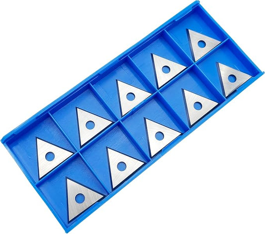 LU&MN Carbide Scraper Replacement Blades, 1" Triple-Edge Triangle Reversible Blades, Fits Most Handheld Paint, Glue& Grout Scrapers, 10Pieces