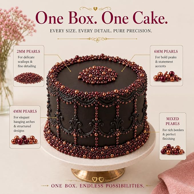 Confect Metallic Sprinkles Mix –Edible Pearl Dragees in Copper, Bronze & Rose Gold – Jimmies & Sparkling Sugar – Elegant Sprinkles for Cake & Cupcake Decorating- Vegan, Gluten-Free, Nut-Free, Soy-Free, Dairy-Free, Palm Oil-Free- 5 Oz