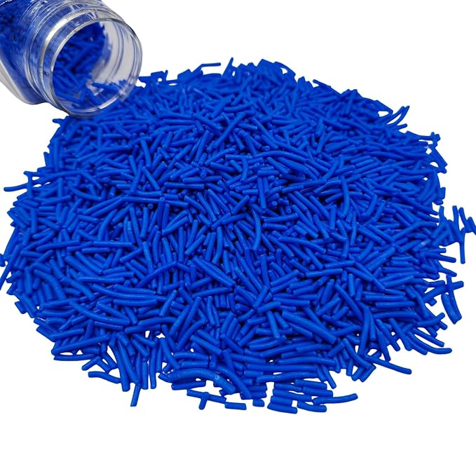 Jimmies Sprinkles, Edible Jimmy Sprinkles, Blue Crunchy Jimmies Mix for Cake Decorating, Edible Cookie Cupcake Decorations for Theme Baking and Holiday Party Treats