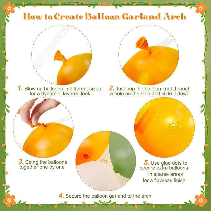 Orange and Green Balloon Arch kit, 124Pcs Sage Green Orange Nude Gold Pearl White Balloons for Birthday Bridal Shower Wedding Gender Reveal Little Cutie Baby Shower Decorations