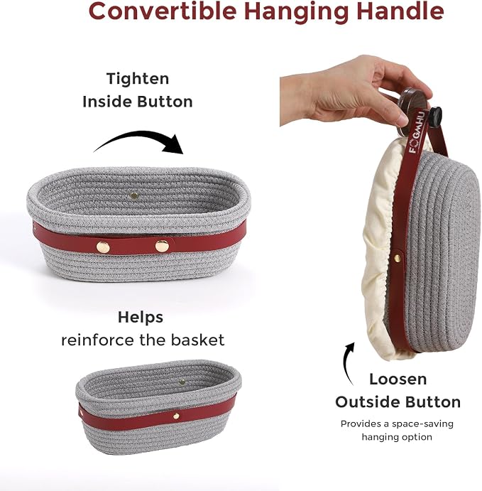 2-Pack Banneton Bread Proofing Baskets – Sourdough Starter Kit for Home Bakers, Cotton Rope Bannetons with Liners, Hanging Hooks, Dough Guide (10" Oval)