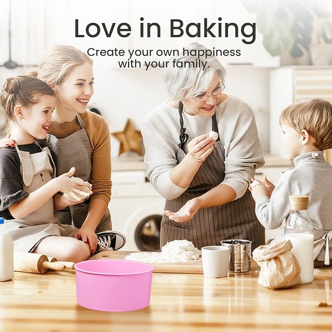 4.75 Inch Round Cake Pan, 4 Pcs Silicone Cake Pans for Baking, Nonstick Baking Mold BPA Free Dishwasher Safe, Great for Layer Cake, Cheese Cake, Chocolate Cake