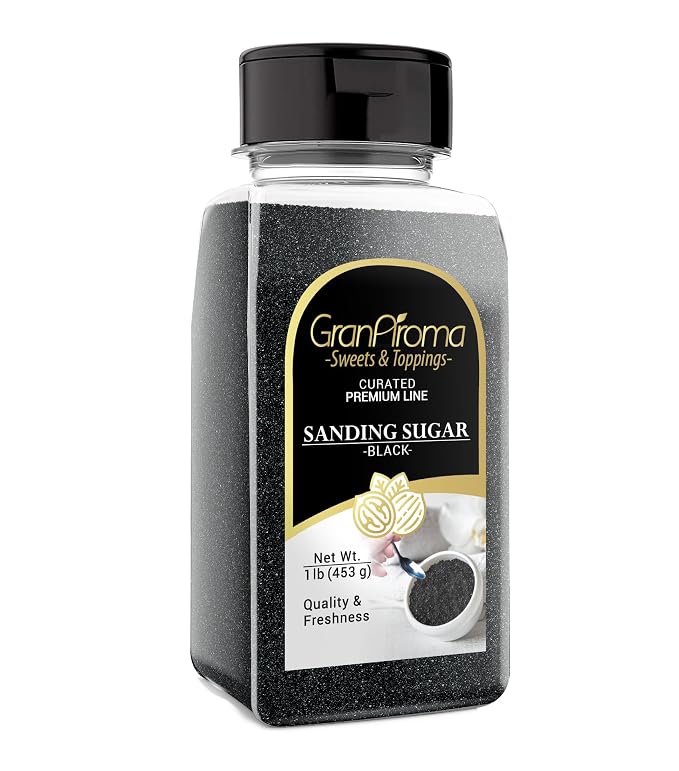 GranAroma Sanding Sugar, Decorative, Cookies & Sweets (White) (1.1 Pound) (Black)