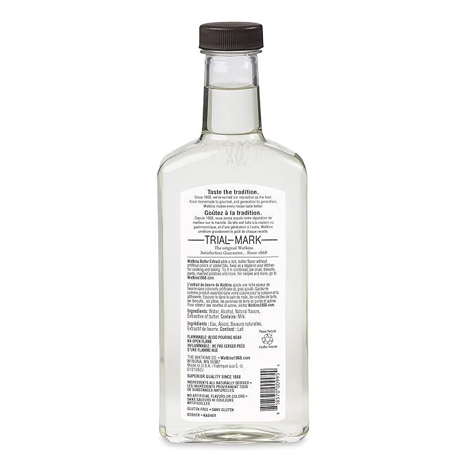 Watkins Butter Extract with Other Natural Flavors, 11 oz. Bottle, 1 Count (Packaging May Vary)