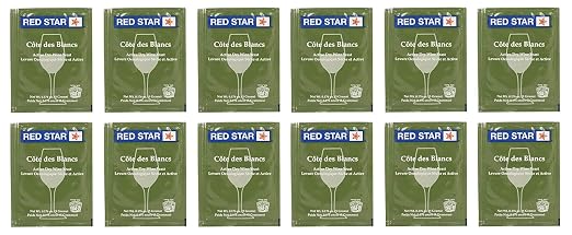 Red Star Cote des Blancs Wine Yeast - Pack of 12 - With North Mountain Supply Freshness Guarantee